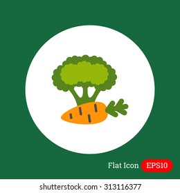 Icon of carrot and broccoli 