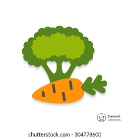Icon of carrot and broccoli curd