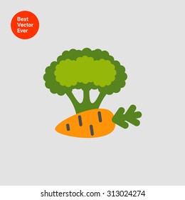 Icon of carrot and broccoli curd
