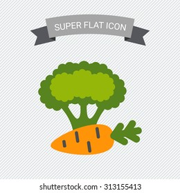 Icon of carrot and broccoli curd