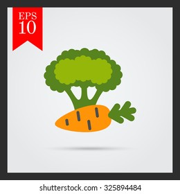 Icon of carrot and broccoli curd