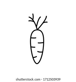 The icon of carrot. Outline illustration vector. Pictogram for web page, mobile app, promo. UI UX GUI design element. Editable stroke. Vector.