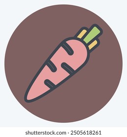 Icon Carrot. related to Breakfast symbol. color mate style. simple illustration