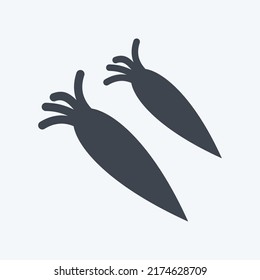 Icon Carrots. suitable for garden symbol. glyph style. simple design editable. design template vector. simple symbol illustration