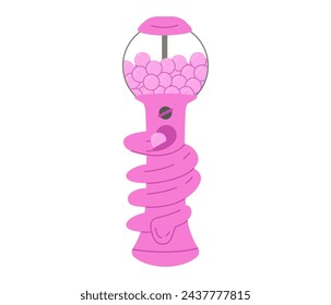 Icon of a cartoon bubble gum machine. Vector flat illustration isolated.