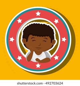 icon cartoon child boy happy