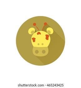 Icon cartoon giraffe head, flat design.