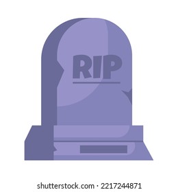 Icon cartoon headstone or tombstone for grave. Death gravestone for cemetery and dead symbol. Halloween tomb or scary burial. Crypt or old element rip and ingenious vector illustration