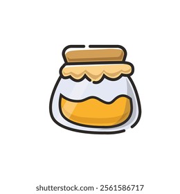 Icon Cartoon Honey Jar Illustration