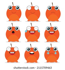 Icon Cartoon mascot orange emoticon design.