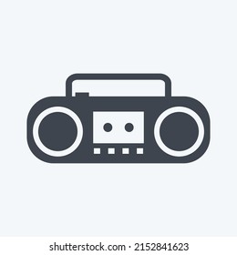 Icon Casette Player. suitable for music symbol. glyph style. simple design editable. design template vector. simple symbol illustration