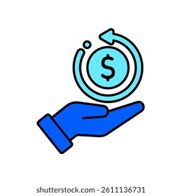 Icon a cash back, isolated against a clean background.
