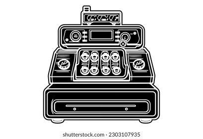 Icon of cash machine for cashier employee in store,Cash Register Icon,Cash register apparatus,cash register machine icon vector illustration