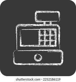 Icon Cash Register. related to Online Store symbol. chalk style. simple illustration. shop
