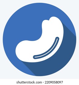 Icon Cashew. suitable for Nuts symbol. long shadow style. simple design editable. design template vector. simple illustration