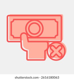 Icon cashless. Cashless society elements. Icon in two tone style.