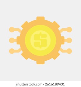 Icon cashless technology. Cashless society elements. Icon in flat style.