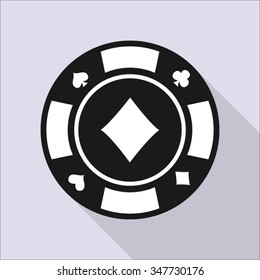 Poker Chip Vector Black Icon Poker Stock Vector (Royalty Free ...