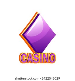 Casino de iconos con un símbolo Diamante. Ilustración vectorial para el diseño de juegos de casino, volante, afiche, banner, web y publicidad