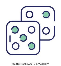 Icon of casino game accessories, dice vector design, ludo dice game in modern style