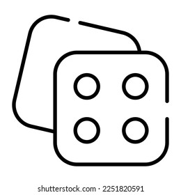 An icon of casino game accessory, ludo dice vector in modern style