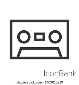 Icon cassette in black and white Illustration.