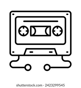 An icon of cassette in modern style, multimedia device vector