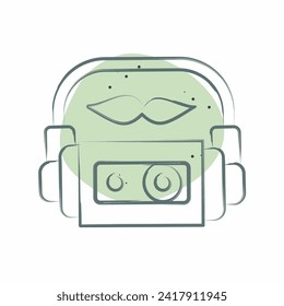 Icon Cassette. related to Hipster symbol. Color Spot Style. simple design editable. simple illustration