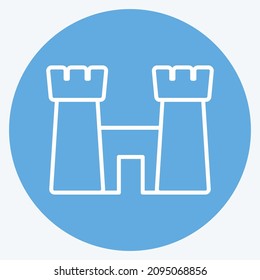Icon Castle on Beach - Blue Eyes Style - Simple illustration,Editable stroke,Design template vector, Good for prints, posters, advertisements, announcements, info graphics, etc.