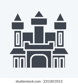 Icon Castle. related to Halloween symbol. glyph style. simple design editable. simple illustration