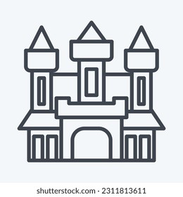 Icon Castle. related to Halloween symbol. line style. simple design editable. simple illustration