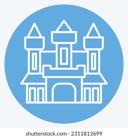 Icon Castle. related to Halloween symbol. blue eyes style. simple design editable. simple illustration