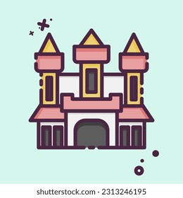 Icon Castle. related to Halloween symbol. MBE style. simple design editable. simple illustration