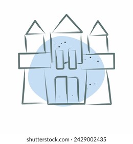 Icon Castle. related to Kindergarten symbol. Color Spot Style. simple design editable. simple illustration