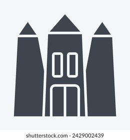 Icon Castle. related to Kindergarten symbol. glyph style. simple design editable. simple illustration