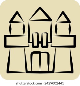 Icon Castle. related to Kindergarten symbol. hand drawn style. simple design editable. simple illustration