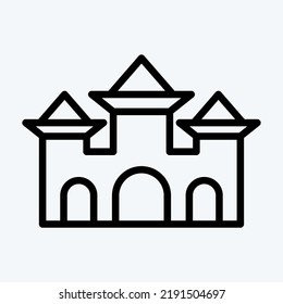 Icon Castle. suitable for Halloween symbol. line style. simple design editable. design template vector. simple illustration