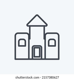 Icon Castle. suitable for Toy symbol. line style. simple design editable. design template vector. simple symbol illustration