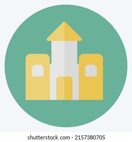 Icon Castle. geeignet für Spielzeugsymbol. Flachstil. einfaches Design bearbeitbar. Designvorlage, Vektor. einfache Symbolillustration