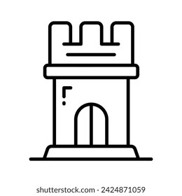 Icon of castle tower in trendy style, ready to use vector