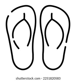 An icon of casual flip flops, beach footwear vector