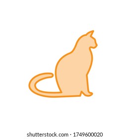 Icon cat design template colour