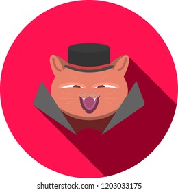 Icon cat for Halloween in the style of flat.