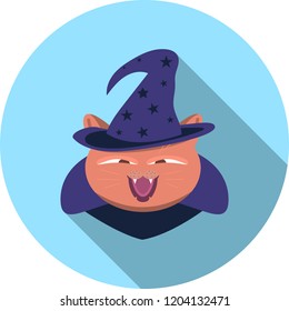 Icon cat for Halloween in the style of flat.