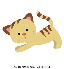 icon cat kitten in cartoon style on white background. pattern for decoration. vector illustration