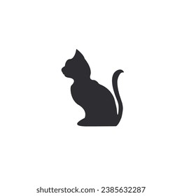 Icon cat silhouette isolated on white