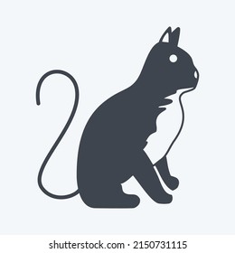 Icon Cat. suitable for animal symbol. glyph style. simple design editable. design template vector. simple symbol illustration