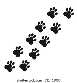 Icon cat traces of black on a white background