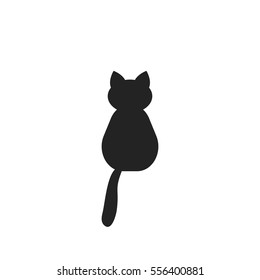 Icon cat. Vector illustration. A dark silhouette on a white background.