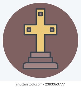 Icon Catacomb. related to France symbol. color mate style. simple design editable. simple illustration